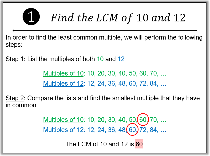 LCM Notes - MATH IN DEMAND